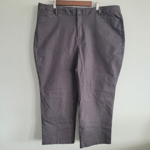 Eddie Bauer Legend Wash Curvy Cropped Pants Gray Women's Size 20T